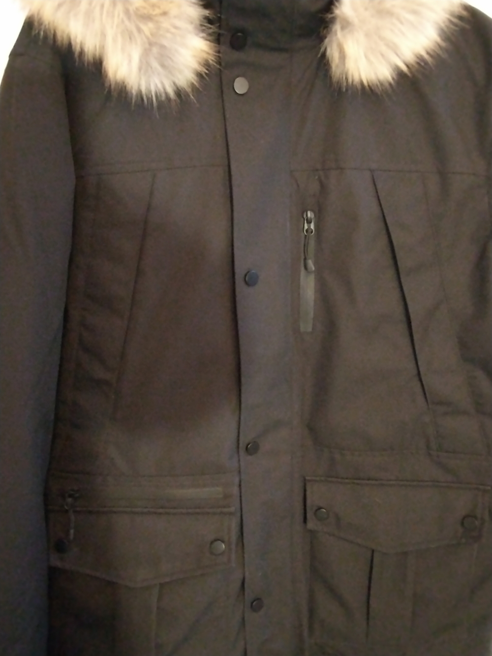 Goodfellow & Co Selby Black Arctic Parka with Faux-Fur Trimmed Hood Mens L - Picture 11 of 14